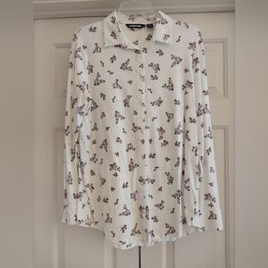 Lands End cotton blend buttoned down blouse